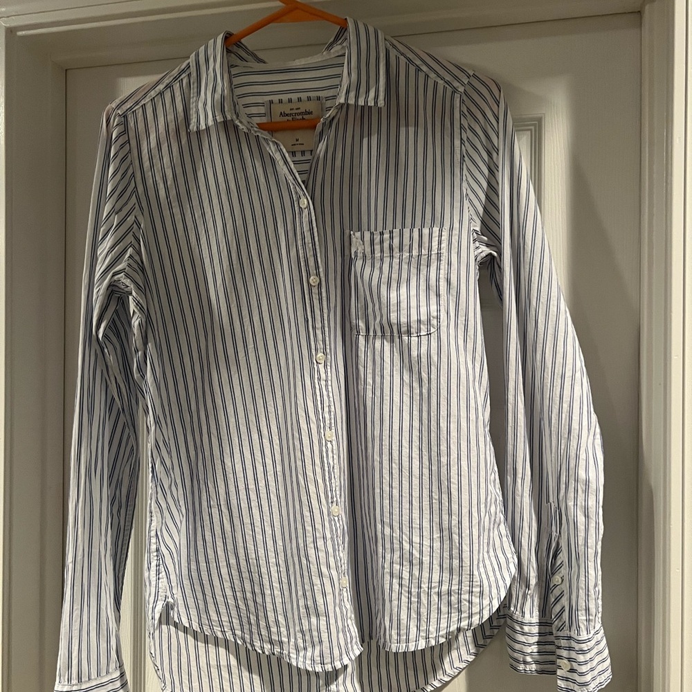 Abercrombie & Fitch Blue and White Striped button down Shirt